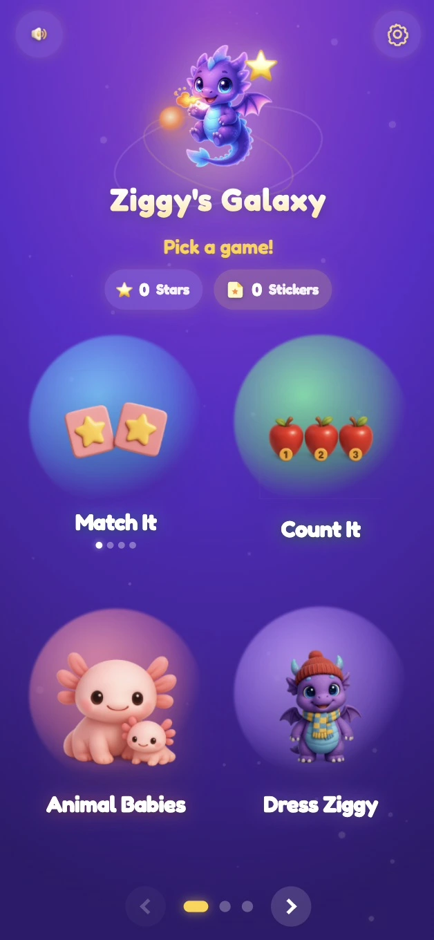 Ziggy's Galaxy home screen on a phone